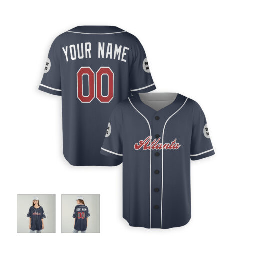 Dthcustom Women Atlanta Braves Alternate Custom Baseball Jersey Sublimation Printing