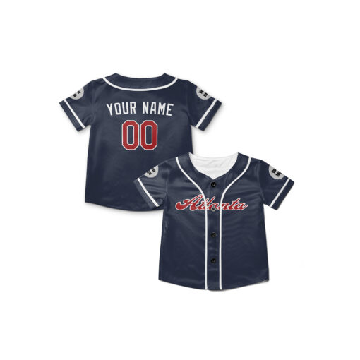 Dthcustom Kids Atlanta Braves Alternate Custom Baseball Jersey Sublimation Printing