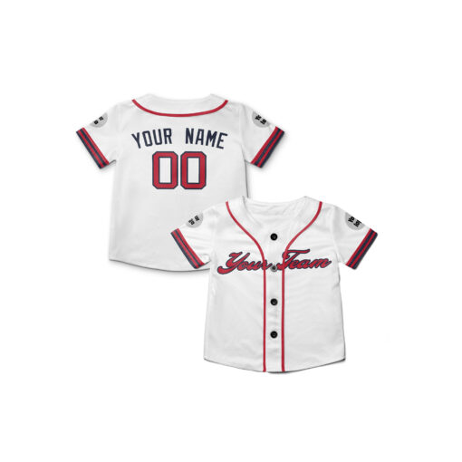 Dthcustom Kids Atlanta Braves Alternate Home Custom Baseball Jersey Sublimation Printing