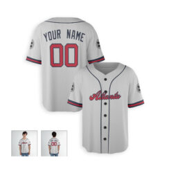 Dthcustom Men Atlanta Braves Away Limited Custom Baseball Jersey Sublimation Printing