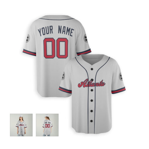 Dthcustom Women Atlanta Braves Away Limited Custom Baseball Jersey Sublimation Printing