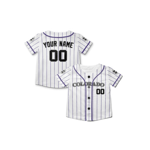 Dthcustom Kids Colorado Rockies 2024 World Tour Mexico City Series Home Limited Player Custom Baseball Jersey Sublimation Printing