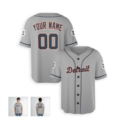 Dthcustom Men Detroit Tigers Road Custom Baseball Jersey Sublimation Printing