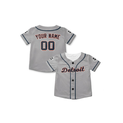 Dthcustom Kids Detroit Tigers Road Custom Baseball Jersey Sublimation Printing