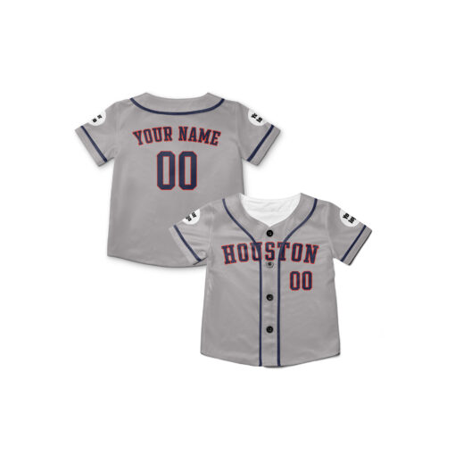 Dthcustom Kids Houston Astros Away Limited Custom Baseball Jersey Sublimation Printing