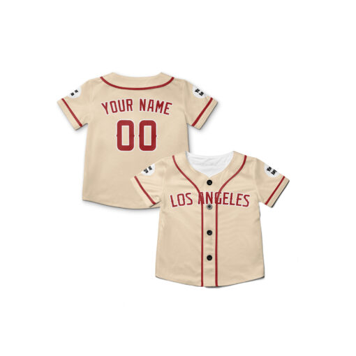 Dthcustom Kids Los Angeles Angels City Connect Custom Baseball Jersey Sublimation Printing