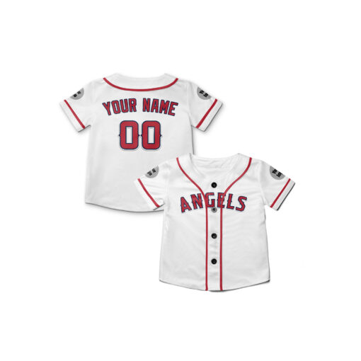 Dthcustom Kids Los Angeles Angels Home Player Name Custom Baseball Jersey Sublimation Printing