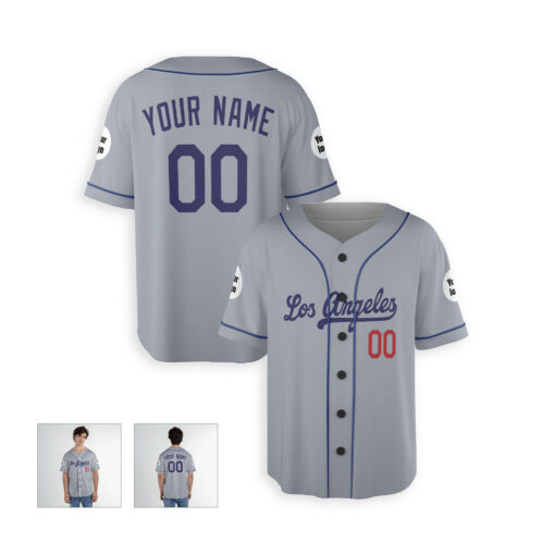 Dthcustom Men Los Angeles Dodgers Road Limited Custom Baseball Jersey Sublimation Printing