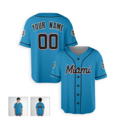 Dthcustom Men Miami Marlins Alternate Limited Player Custom Baseball Jersey Sublimation Printing