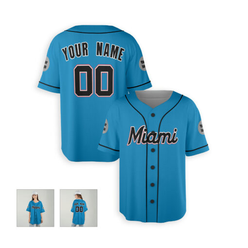 Dthcustom Women Miami Marlins Alternate Limited Player Custom Baseball Jersey Sublimation Printing