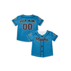 Dthcustom Kids Miami Marlins Alternate Limited Player Custom Baseball Jersey Sublimation Printing