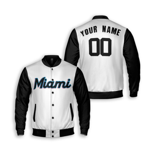 Dthcustom Unisex Miami Marlins Home Limited Custom Baseball Jacket Sublimation Printing