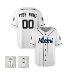 Dthcustom Women Miami Marlins Home Limited Custom Baseball Jersey Sublimation Printing