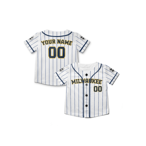 Dthcustom Kids Milwaukee Brewers Alternate Limited Custom Baseball Jersey Sublimation Printing