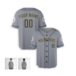 Dthcustom Men Milwaukee Brewers Away Limited Player Custom Baseball Jersey Sublimation Printing