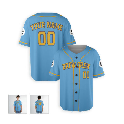 Dthcustom Men Milwaukee Brewers City Connect Team Custom Baseball Jersey Sublimation Printing