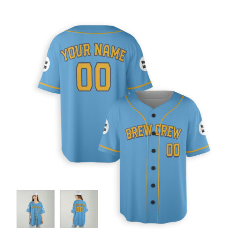 Dthcustom Women Milwaukee Brewers City Connect Team Custom Baseball Jersey Sublimation Printing