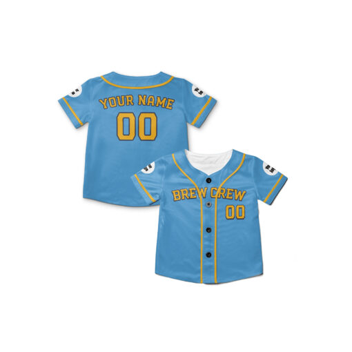 Dthcustom Kids Milwaukee Brewers City Connect Team Custom Baseball Jersey Sublimation Printing