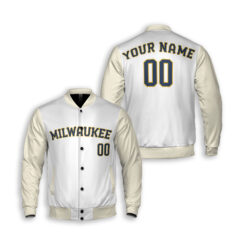 Dthcustom Unisex Milwaukee Brewers Home Custom Baseball Jacket Sublimation Printing