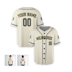 Dthcustom Men Milwaukee Brewers Home Custom Baseball Jersey Sublimation Printing