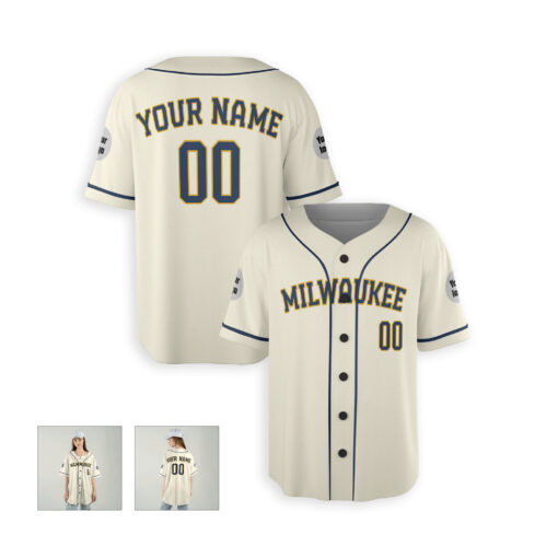 Dthcustom Women Milwaukee Brewers Home Custom Baseball Jersey Sublimation Printing