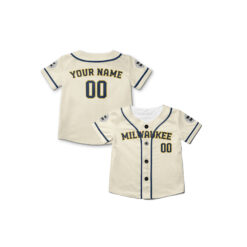 Dthcustom Kids Milwaukee Brewers Home Custom Baseball Jersey Sublimation Printing