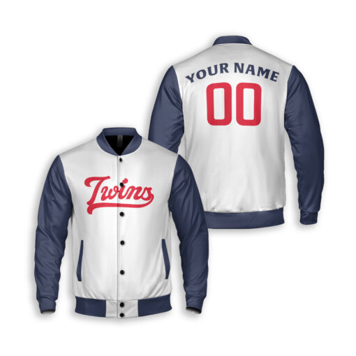 Dthcustom Unisex Minnesota Twins Home Custom Baseball Jacket Sublimation Printing