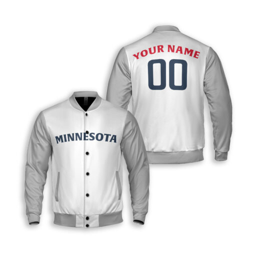 Dthcustom Unisex Minnesota Twins Road Team Custom Baseball Jacket Sublimation Printing