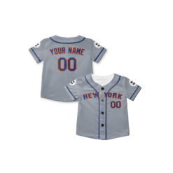 Dthcustom Kids New York Mets Away Limited Custom Baseball Jersey Sublimation Printing