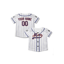 Dthcustom Kids New York Mets Home Custom Baseball Jersey Sublimation Printing