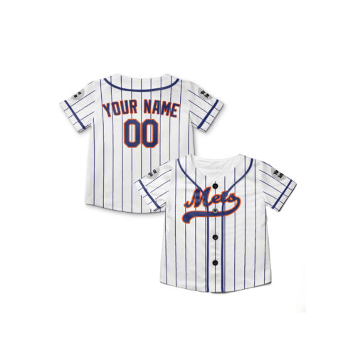 Dthcustom Kids New York Mets Home Custom Baseball Jersey Sublimation Printing