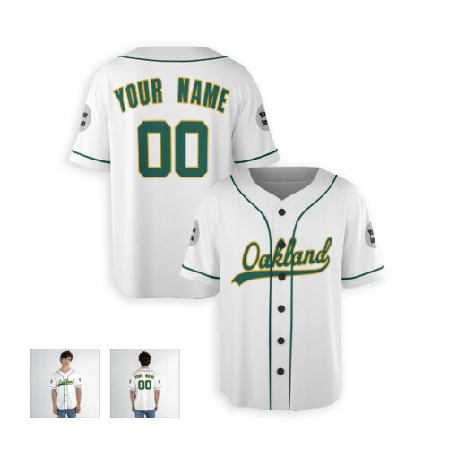 Dthcustom Men Oakland Athletics Home Custom Baseball Jersey Sublimation Printing