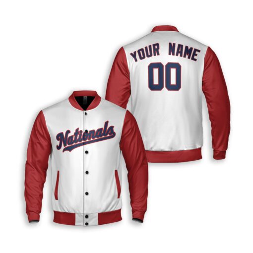 Dthcustom Unisex Washington Nationals Home Custom Baseball Jacket Sublimation Printing