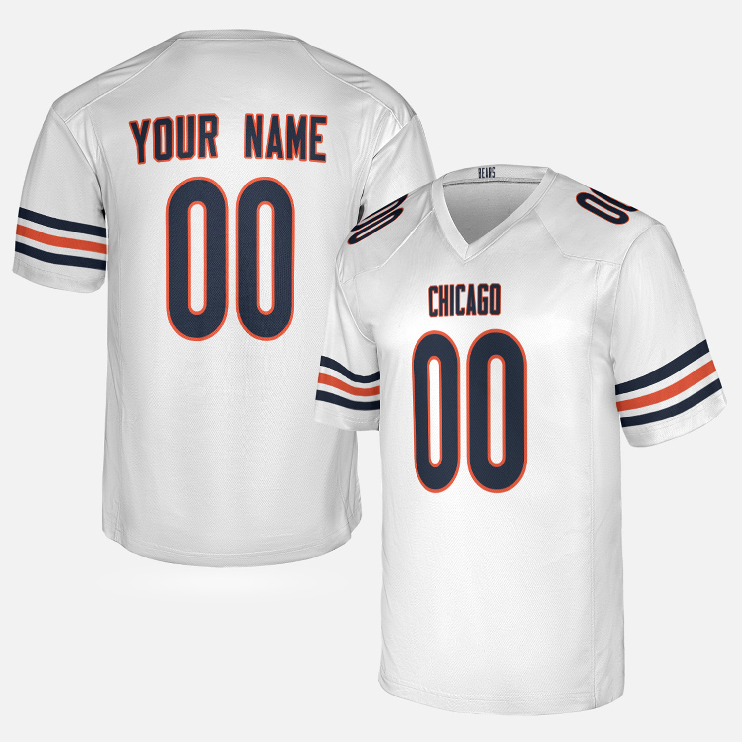 Personalized Chicago Bears Jersey, White, Game Custom Jersey, Custom Football Jersey Printing - Unisex