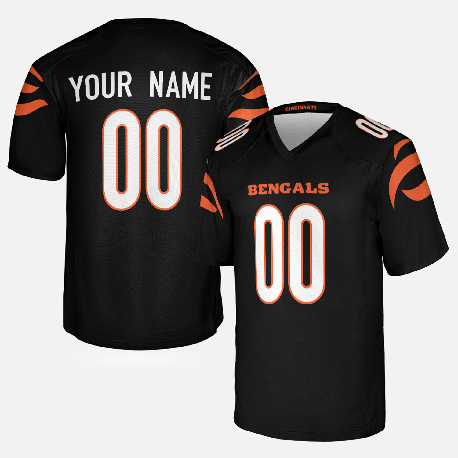 Personalized Cincinnati Bengals Jersey, Black, Game Custom Jersey, Custom Football Jersey Printing - Unisex