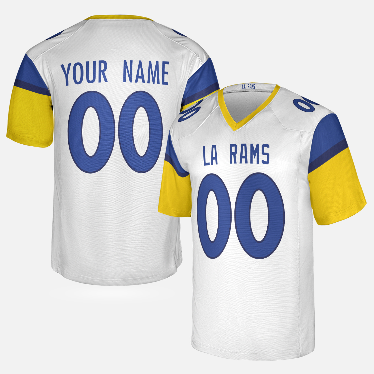 Personalized Los Angeles Rams Jersey, White, Alternate, Game Custom Jersey, Custom Football Jersey Printing - Unisex