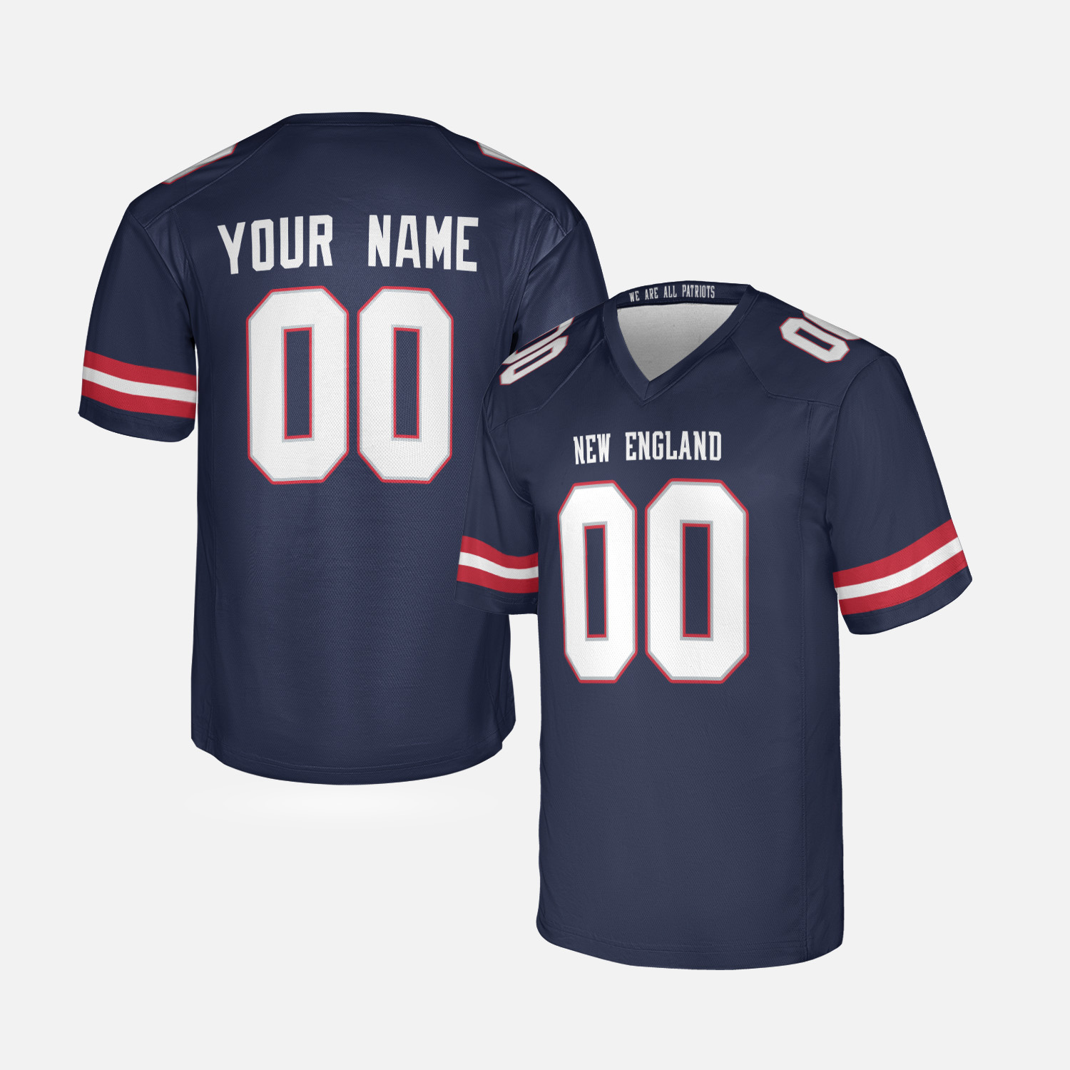 Personalized New England Patriots, Navy, Alternate, Game Custom Jersey, Custom Football Jersey Printing - Unisex