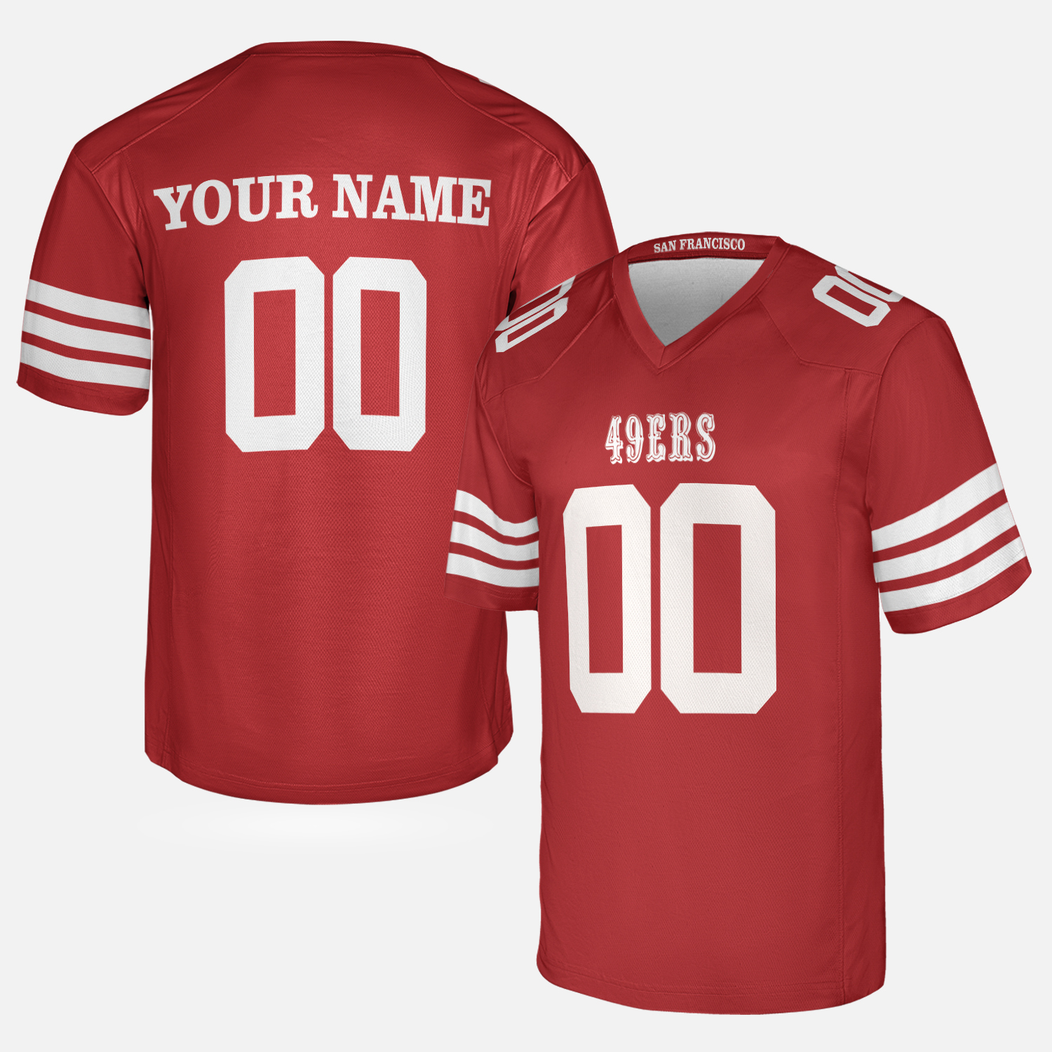 Personalized San Francisco 49ers Jersey, Scarlet, Game Custom Jersey, Custom Football Jersey Printing - Unisex