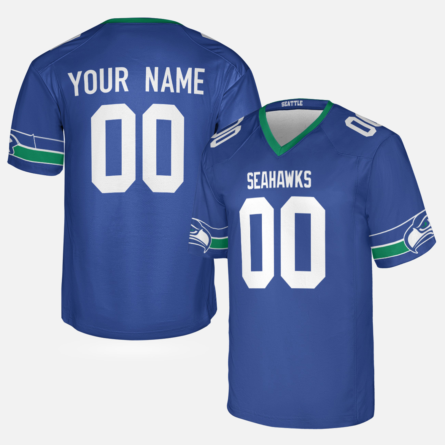 Personalized Seattle Seahawks Jersey, Royal, Throwback, Game Custom Jersey, Custom Football Jersey Printing - Unisex
